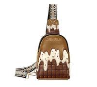 Ksajwzf Rich Chocolate Ice Cream and Cookie Small Sling Bag,Fanny Packs Crossbody Bags Gifts for Women, Fashion Waist Packs Chest Bag Purse for Women
