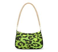 Ksajwzf Shoulder Bags for Women Hobo Tote Handbag Jaguar Skin Green Small Clutch Purse with Zipper Closure Animal Print