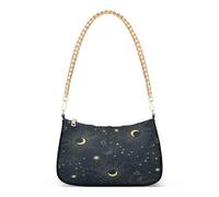 Ksajwzf Shoulder Bags for Women Hobo Tote Handbag Mystical Moon Plants Stars Small Clutch Purse with Zipper Closure Black