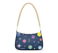 Ksajwzf Shoulder Bags for Women Hobo Tote Handbag Simple Sparkle Shapes Separate Small Clutch Purse with Zipper Closure Blue