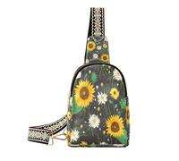 Ksajwzf Sunflowers White Chamomile Flowers Small Sling Bag,Fanny Packs Crossbody Bags Gifts for Women, Fashion Waist Packs Chest Bag Purse for Women