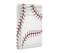 Ksajwzf Thin Leather Credit Card Holder and Money Clip Baseball Stitches Softball Laces Wallet RFID Blocking for Women & Men Baseball