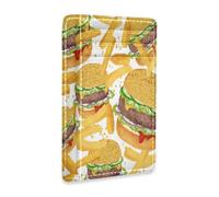 Ksajwzf Thin Leather Credit Card Holder and Money Clip Fast Food Hamburger Wallet RFID Blocking for Women & Men French Fries