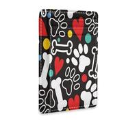 Ksajwzf Thin Leather Credit Card Holder and Money Clip Funny Paw Bones Wallet RFID Blocking for Women & Men Hearts