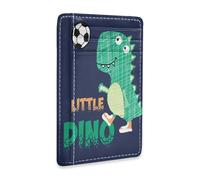 Ksajwzf Thin Leather Credit Card Holder and Money Clip Little Dino Soccer Cute Wallet RFID Blocking for Women & Men Dinosaur Animal