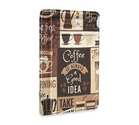 Ksajwzf Thin Leather Credit Card Holder and Money Clip Modern Poster Coffee Topics Wallet RFID Blocking for Women & Men Retro