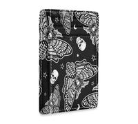 Ksajwzf Thin Leather Credit Card Holder and Money Clip Moth Skull Moon Esoteric Wallet RFID Blocking for Women & Men Day of The Dead