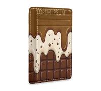 Ksajwzf Thin Leather Credit Card Holder and Money Clip Rich Chocolate Wallet RFID Blocking for Women & Men Ice Cream and Cookie