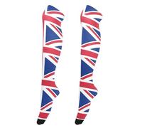 Ksajwzf Women Girls High Thigh Socks England Uk British Flag Over Knee Thin Tights Long Stocking Union Jack