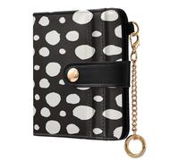 Ksajwzf Women Wallet RFID Blocking PU Leather Credit Card Abstract Polka Dot Holder Bifold Wallet Compact Coin Purse for Women Texture