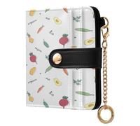 Ksajwzf Women Wallet RFID Blocking PU Leather Credit Card Tomato Carrot Potato Avocado Holder Bifold Wallet Compact Coin Purse for Women Beans Peas