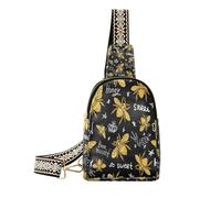 Ksajwzf Yellow Animal Bees Pattern Small Sling Bag,Fanny Packs Crossbody Bags Gifts for Women, Fashion Waist Packs Chest Bag Purse for Women