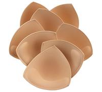 KSang Bra Pads Inserts 4 Pairs Sewn Edges Breast Padding for Sports Bras Swimsuits Bikini A, B, C, D Cup Available, Beige, B