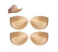 KSang Super Thick Bra Pads Inserts for Push Up, 2 Pairs Breast Enhancers Sport Padding Add 1-2 Cups for Women Dresses Swimsuits Sport - B/C