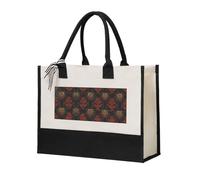 KSANNNS African Tribal Symbols Printed Reusable Canvas Gift Shopping Bag, Sturdy And Durable