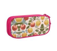 KSANNNS Apple Printed Large Capacity Double-Layer Zippered Pen Bag, Stationery Storage Bag