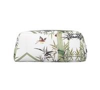 KSANNNS Bamboo Bird Pattern Printed Simple Portable Stationery Bag, Light and Spacious School Office Stationery Storage Box