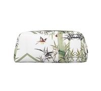 KSANNNS Bamboo Bird Pattern Printed Simple Portable Stationery Bag, Light and Spacious School Office Stationery Storage Box