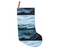 KSANNNS Blue Sea Landscape Printed Holiday Christmas Socks, Creating A Joyful Christmas