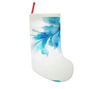 KSANNNS Blue Shades Ombre Flowers Printed Holiday Christmas Socks, Creating A Joyful Christmas