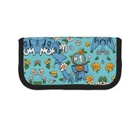 KSANNNS Cartoon Trophy Ribbon Printed Canvas Pencil Case, Durable Learning and Cosmetic Pencil Case