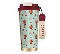 KSANNNS Cartoon Vintage Key Printed 316 Stainless Steel Coffee Cup 17 Oz Vacuum Insulation Travel Cup, Conical Design, Comfortable Grip.