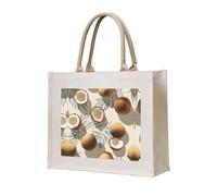 KSANNNS Coconut Reusable Printed Canvas Tote Bag, Suitable For Daily Use And Special Occasions