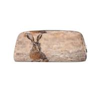 KSANNNS Curious Bunny Rabbit Printed Simple Portable Stationery Bag, Light and Spacious School Office Stationery Storage Box