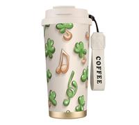 KSANNNS Dancing Musical Notes Printed 316 Stainless Steel Coffee Cup 17 Oz Vacuum Insulation Travel Cup, Conical Design, Comfortable Grip.