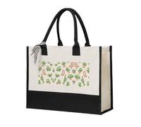 KSANNNS Dancing Musical Notes Printed Reusable Canvas Gift Shopping Bag, Sturdy And Durable