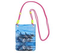 KSANNNS Dolphin Family Compact And Lightweight Printed Messenger Bag Is Suitable For Daily Travel, Commuting And Shopping