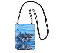 KSANNNS Dolphin Family Compact And Lightweight Printed Messenger Bag Is Suitable For Daily Travel, Commuting And Shopping