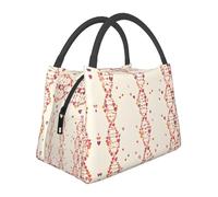 KSANNNS Double Helix Printed Portable High-Capacity Insulated and Refrigerated Lunch Handbag