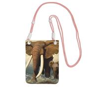 KSANNNS Elephants And Baby Elephants By The Sea Compact And Lightweight Printed Messenger Bag Is Suitable For Daily Travel, Commuting And Shopping