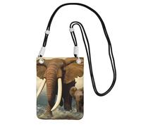 KSANNNS Elephants And Baby Elephants By The Sea Compact And Lightweight Printed Messenger Bag Is Suitable For Daily Travel, Commuting And Shopping