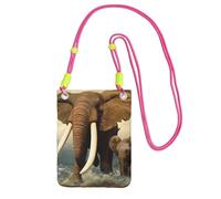 KSANNNS Elephants And Baby Elephants By The Sea Compact And Lightweight Printed Messenger Bag Is Suitable For Daily Travel, Commuting And Shopping