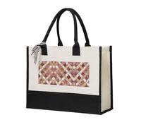 KSANNNS Fig Tile Printed Reusable Canvas Gift Shopping Bag, Sturdy And Durable