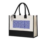 KSANNNS Fig Tile Printed Reusable Canvas Gift Shopping Bag, Sturdy And Durable