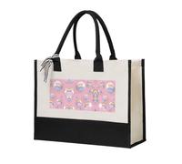 KSANNNS Floating Soap Bubble Printed Reusable Canvas Gift Shopping Bag, Sturdy And Durable