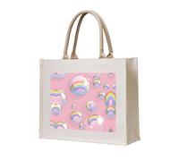 KSANNNS Floating Soap Bubble Reusable Printed Canvas Tote Bag, Suitable For Daily Use And Special Occasions