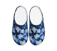KSANNNS Forget Me Nots Printed Adult Tpr Cotton Slippers, Suitable For Daily Use At Home And Outdoor Travel