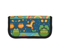 KSANNNS Four Lucky Charms Printed Canvas Pencil Case, Durable Learning and Cosmetic Pencil Case
