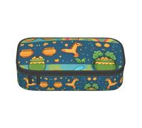KSANNNS Four Lucky Charms Printed Multifunctional Stationery Box, Ideal for School, Work, and Travel