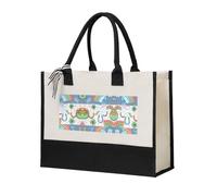 KSANNNS Four Lucky Charms Printed Reusable Canvas Gift Shopping Bag, Sturdy And Durable