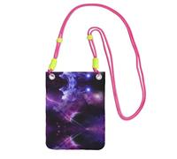 KSANNNS Galaxy Starry Space Purple Starry Compact And Lightweight Printed Messenger Bag Is Suitable For Daily Travel, Commuting And Shopping