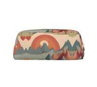 KSANNNS Geometric Mountain Printed Simple Portable Stationery Bag, Light and Spacious School Office Stationery Storage Box