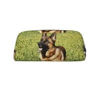 KSANNNS German Shepherd Dog Printed Simple Portable Stationery Bag, Light and Spacious School Office Stationery Storage Box