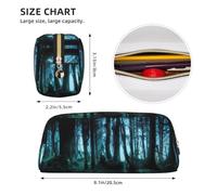 KSANNNS Ghost Hid Behind The Trees Printed Simple Portable Stationery Bag, Light and Spacious School Office Stationery Storage Box