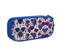 KSANNNS Grape Printed Large Capacity Double-Layer Zippered Pen Bag, Stationery Storage Bag