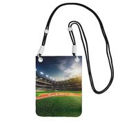 KSANNNS Green Baseball Field Backdrop Compact And Lightweight Printed Messenger Bag Is Suitable For Daily Travel, Commuting And Shopping